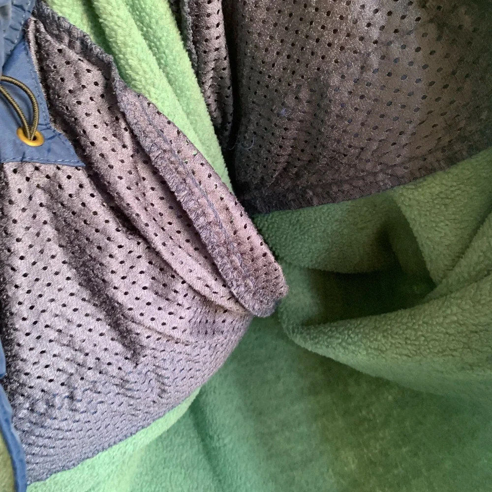 Patagonia Mens Green Blue 1996 USA Synchilla T Snap Pullover Fleece Jacket XL